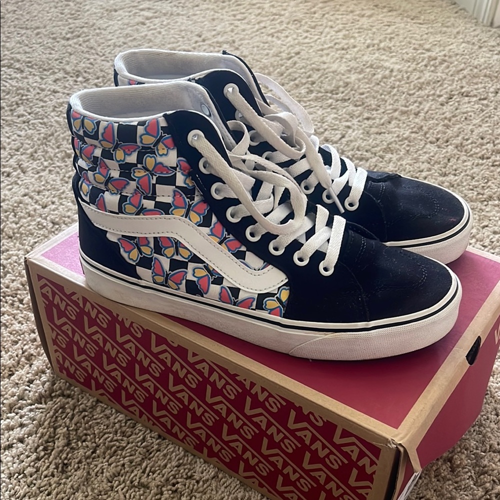 Vans High-Top Sneakers with Butterfly Pattern